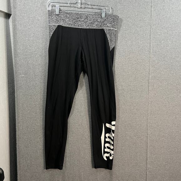 PINK Women's Black and Gray Legging Size M - Picture 1 of 9